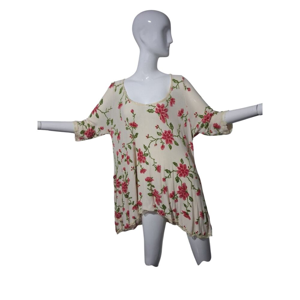 Y2k Vintage Surrealist USA Women's 2X Asymmetrical Chenille 3D Fairy‎ Whimsy Top